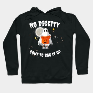 No Diggity Bout To Bag It Up Cute Ghost Halloween Kids Candy Hoodie